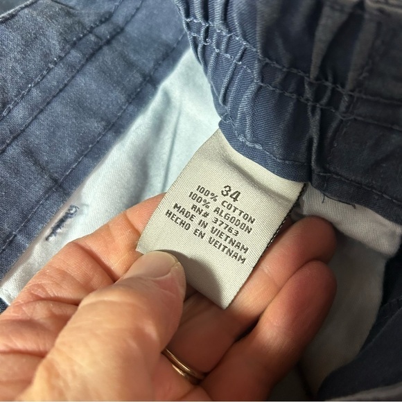 New Savane Men’s Flat Front Khaki Blue Shorts Size 34W BNWT - Picture 4 of 5